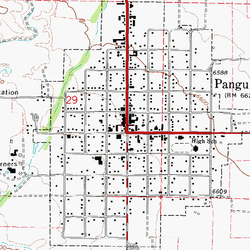 Topographic Map of City of Panguitch, UT