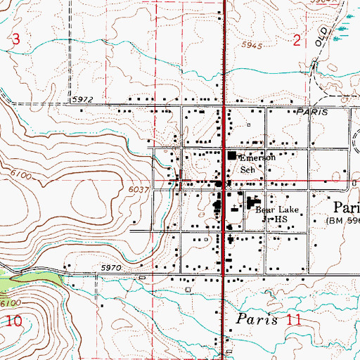 Topographic Map of City of Paris, ID