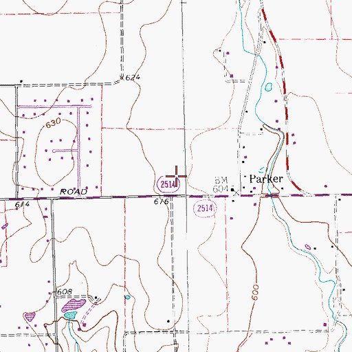 Topographic Map of City of Parker, TX