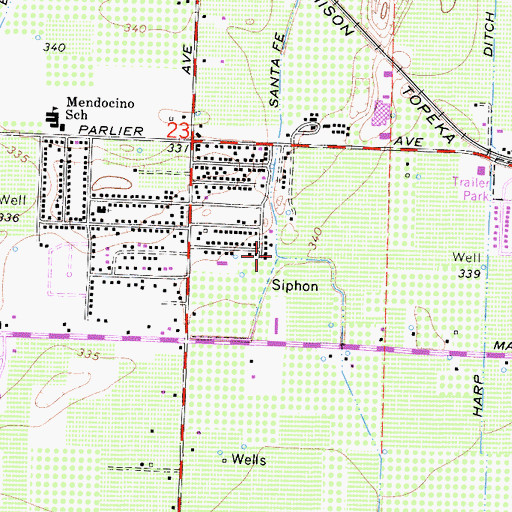 Topographic Map of City of Parlier, CA