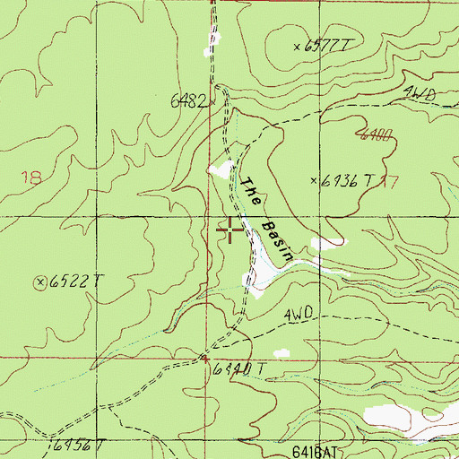Topographic Map of The Basin, AZ