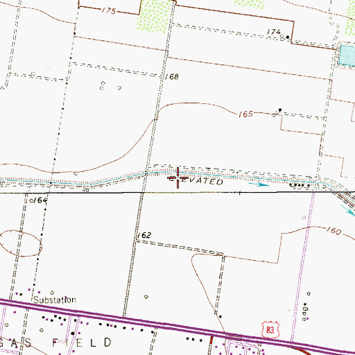 Topographic Map of City of Penitas, TX