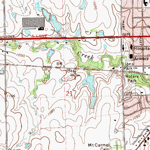 Topographic Map of City of Perry, OK