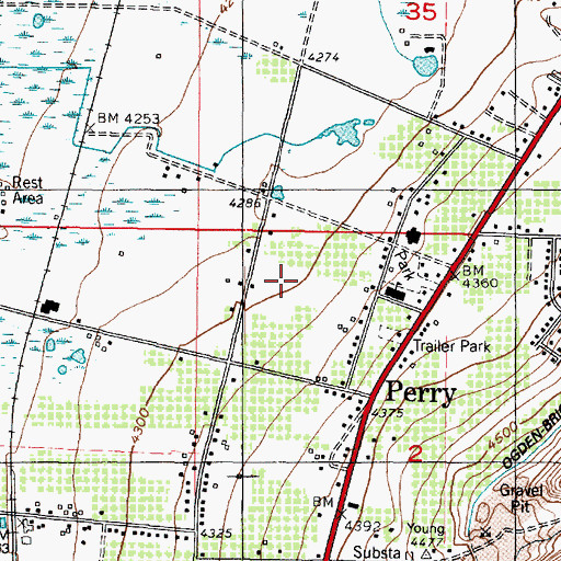 Topographic Map of City of Perry, UT