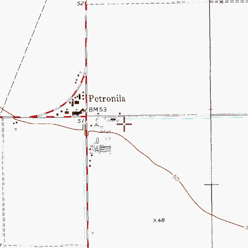 Topographic Map of City of Petronila, TX