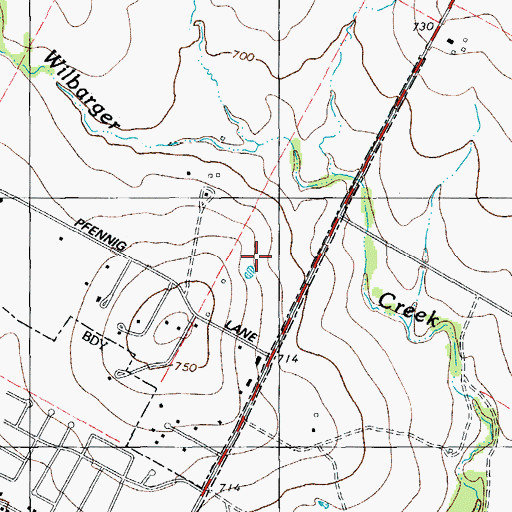 Topographic Map of City of Pflugerville, TX