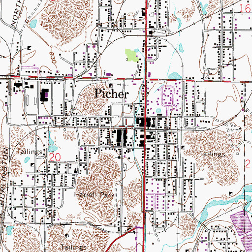 Topographic Map of City of Picher (historical), OK