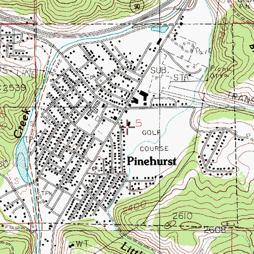 Topographic Map of City of Pinehurst, ID