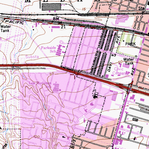 Topographic Map of City of Pittsburg, CA