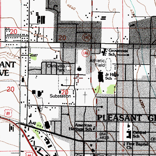 Topographic Map of City of Pleasant Grove, UT