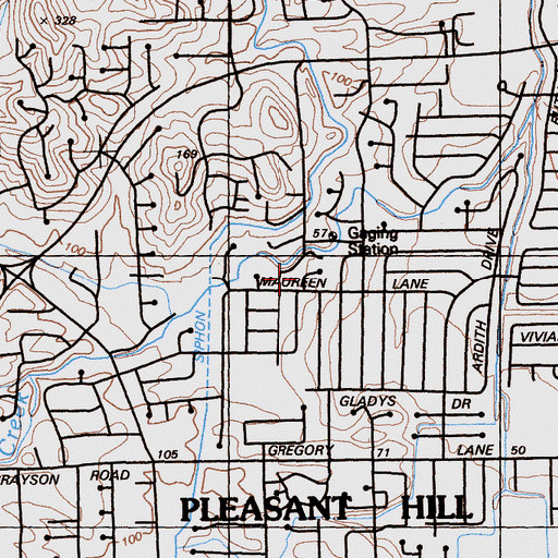 Topographic Map of City of Pleasant Hill, CA