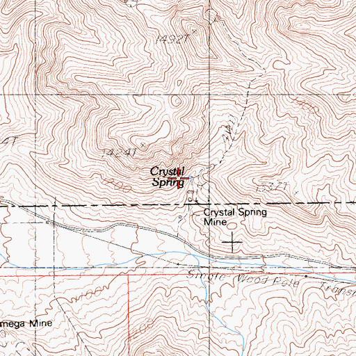 Topographic Map of Crystal Spring, CA