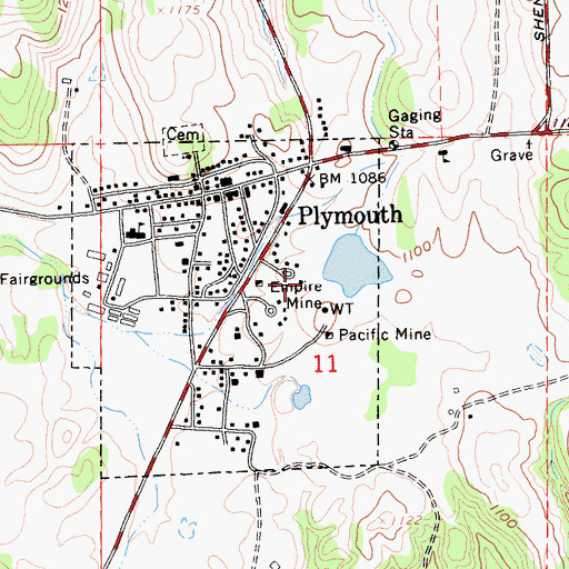 Topographic Map of City of Plymouth, CA