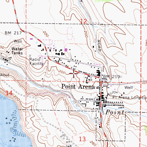 Topographic Map of City of Point Arena, CA