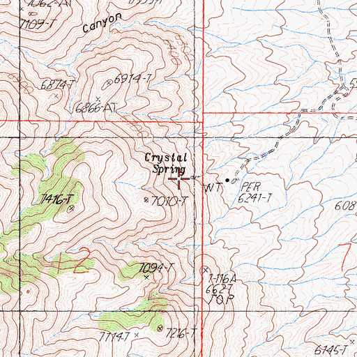 Topographic Map of Crystal Spring, CA