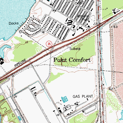 Topographic Map of City of Point Comfort, TX
