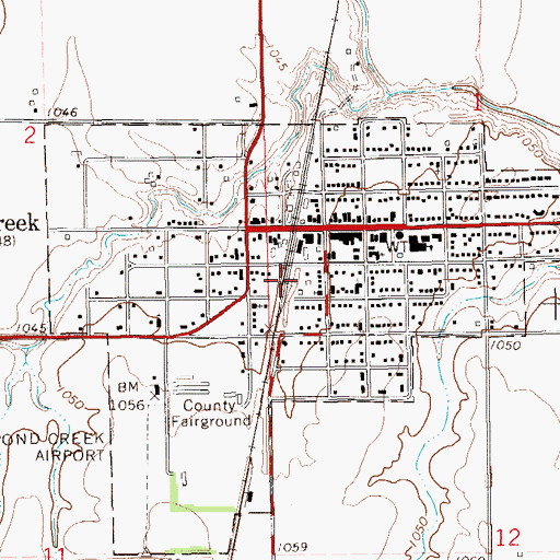 Topographic Map of City of Pond Creek, OK