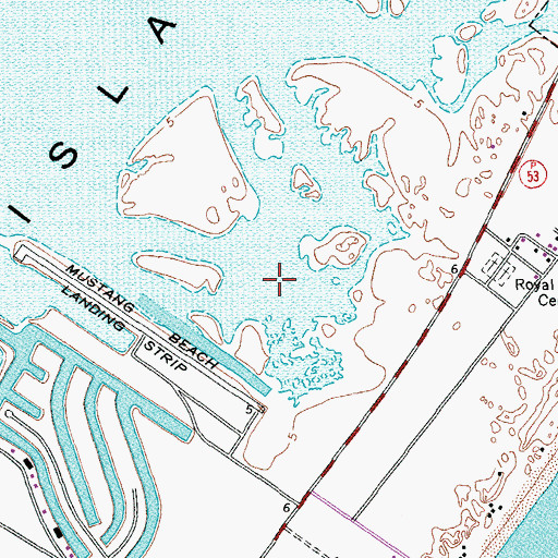 Topographic Map of City of Port Aransas, TX