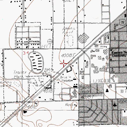 Topographic Map of City of Portales, NM