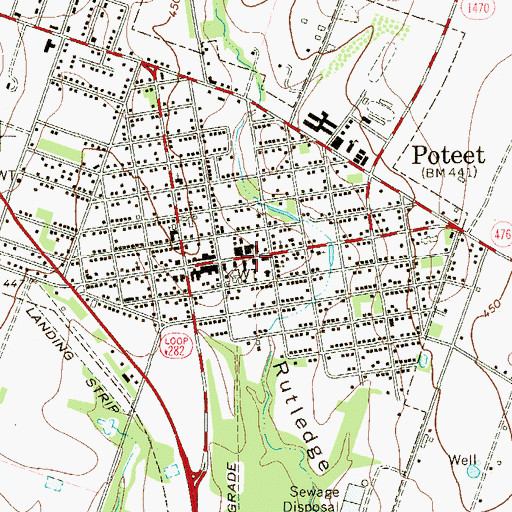 Topographic Map of City of Poteet, TX