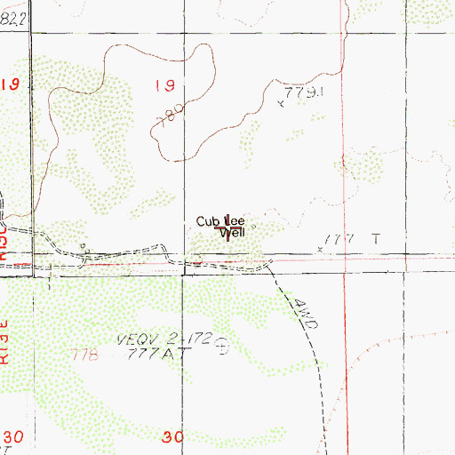 Topographic Map of Cub Lee Well, CA
