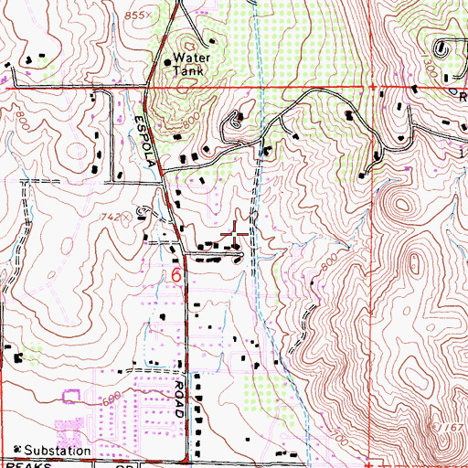 Topographic Map of City of Poway, CA