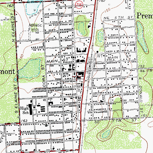 Topographic Map of City of Premont, TX