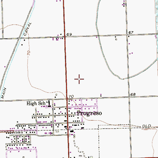 Topographic Map of City of Progreso, TX