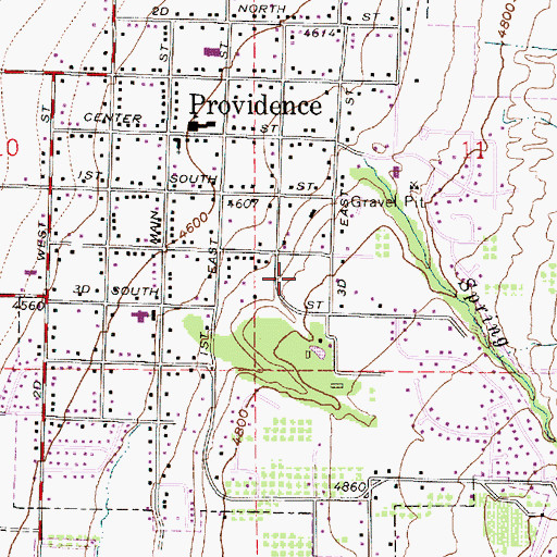Topographic Map of City of Providence, UT
