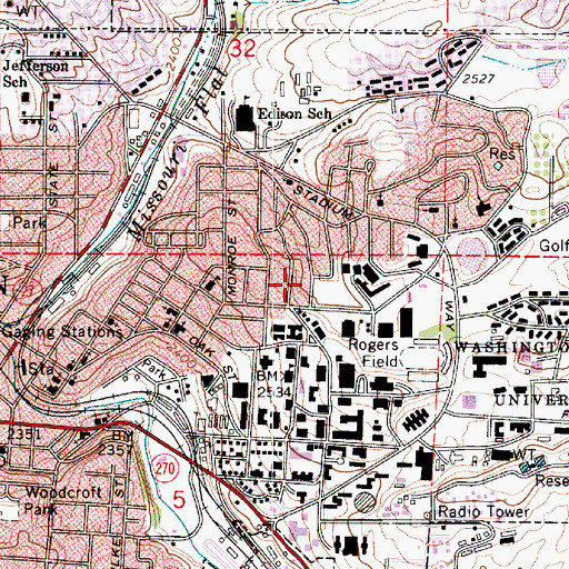 Topographic Map of City of Pullman, WA