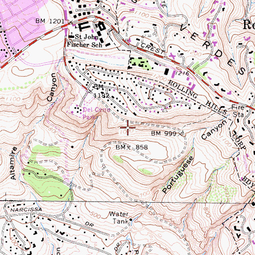 Topographic Map of City of Rancho Palos Verdes, CA