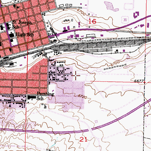 Topographic Map of City of Rawlins, WY