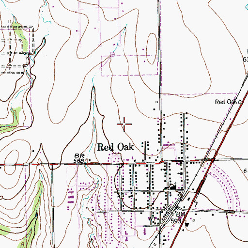 Topographic Map of City of Red Oak, TX
