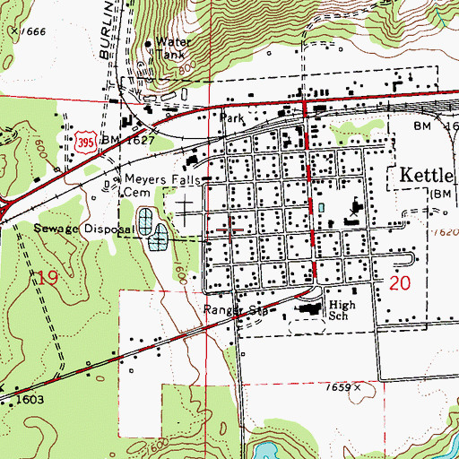 Topographic Map of City of Kettle Falls, WA