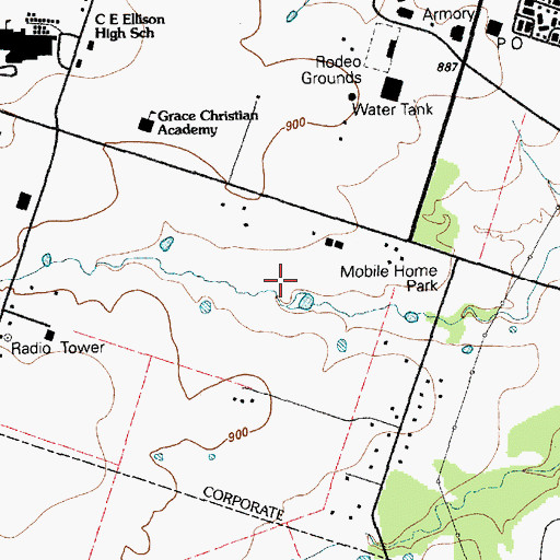 Topographic Map of City of Killeen, TX
