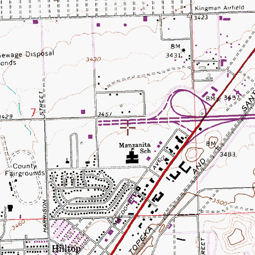Topographic Map of City of Kingman, AZ