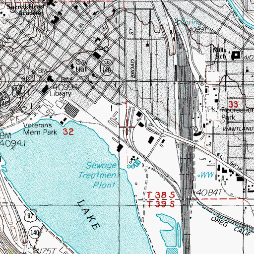 Topographic Map of City of Klamath Falls, OR