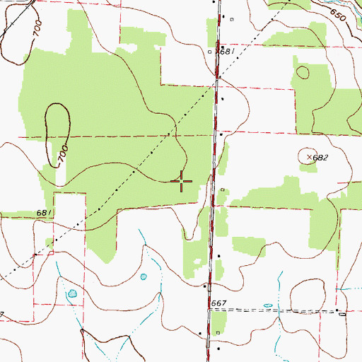 Topographic Map of City of Krugerville, TX
