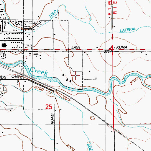 Topographic Map of City of Kuna, ID