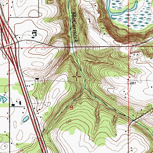 Topographic Map of City of La Center, WA