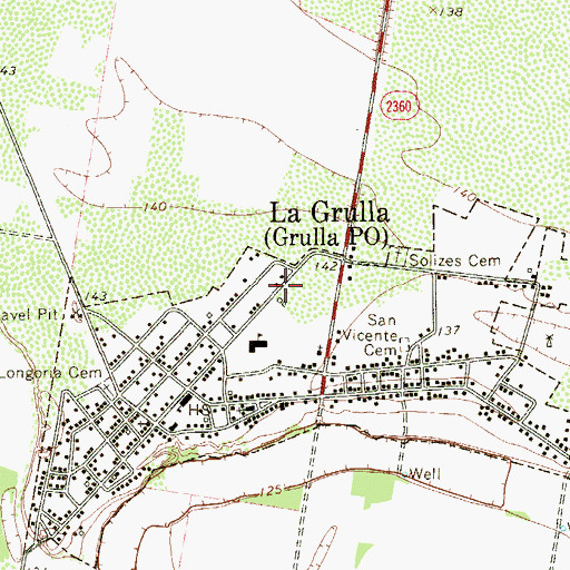 Topographic Map of City of La Grulla, TX
