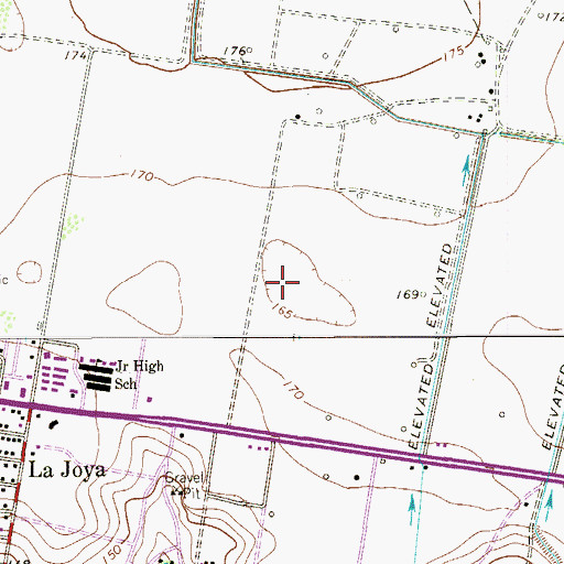 Topographic Map of City of La Joya, TX