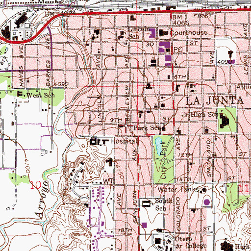 Topographic Map of City of La Junta, CO