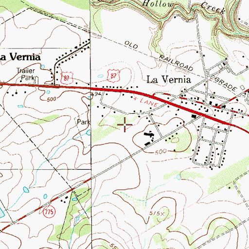Topographic Map of City of La Vernia, TX