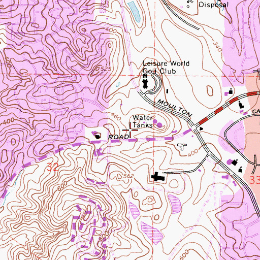 Topographic Map of City of Laguna Woods, CA