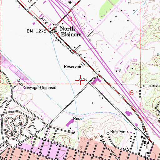 Topographic Map of City of Lake Elsinore, CA