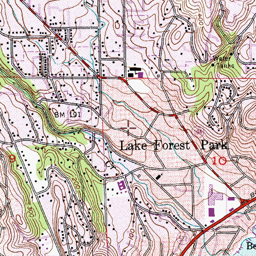 Topographic Map of City of Lake Forest Park, WA