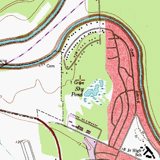 Topographic Map of City of Lake Jackson, TX