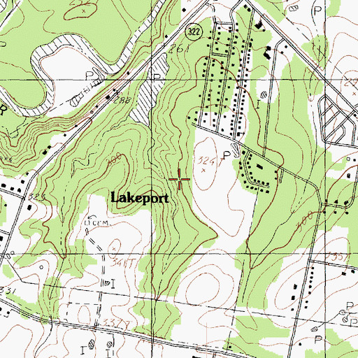 Topographic Map of City of Lakeport, TX