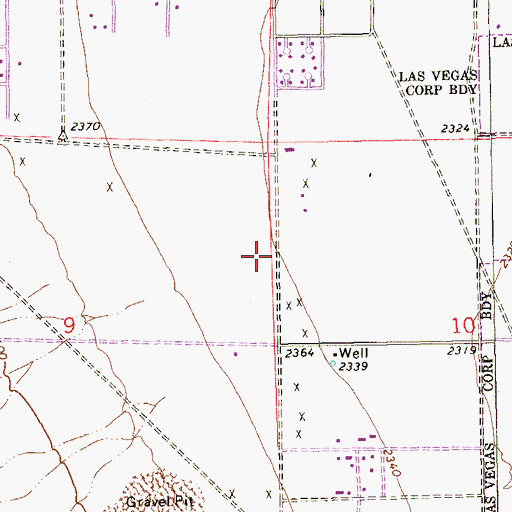 Topographic Map of City of Las Vegas, NV